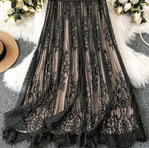 Black lace skirt